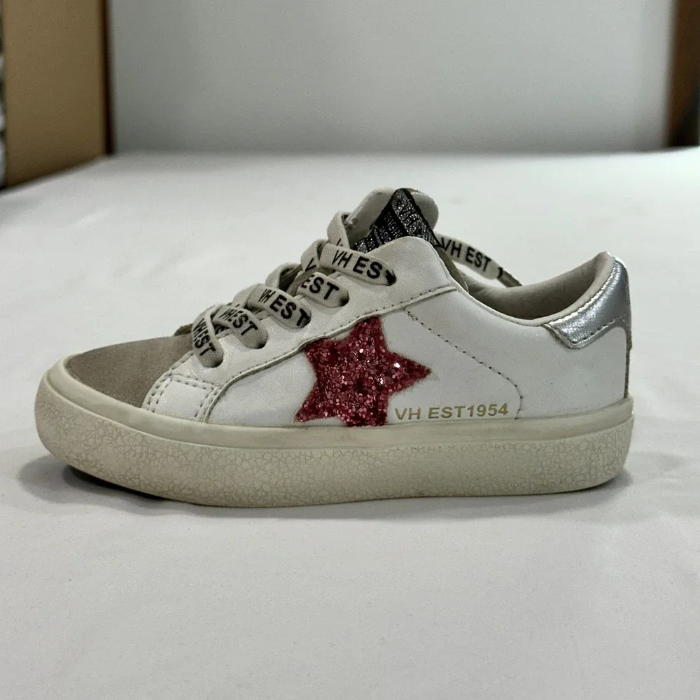 Vintage Havana Gita Kids Size‎ 8 White Multi Pink Glitter Star Zipper | Trendy